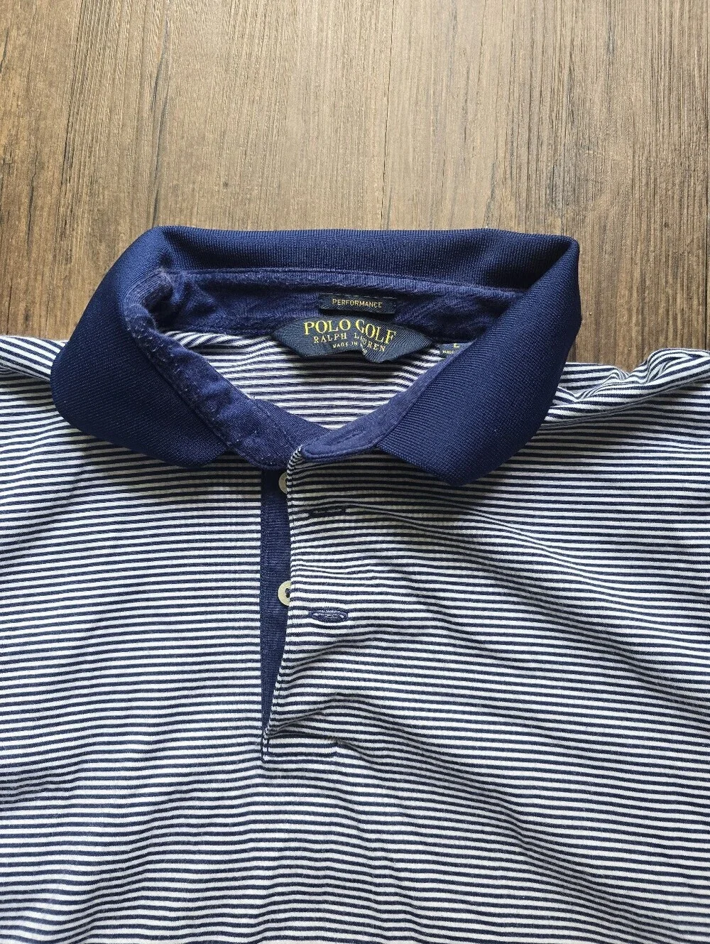 Polo Ralph Lauren Navy & White Striped Performance Golf Polo